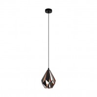 Eglo-Carlton 1 Small Pendant Black Copper - 49997